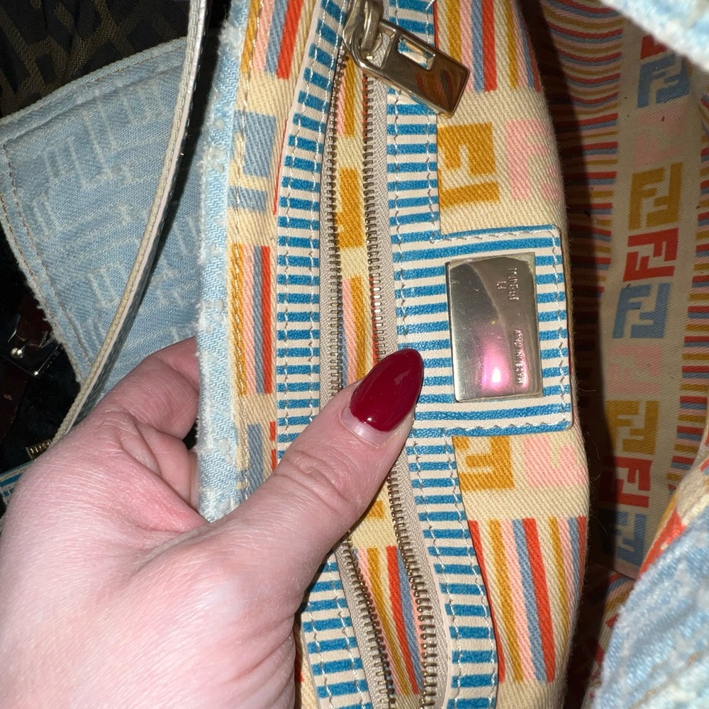 Fendi Sky Blue Monogram Shoulder Bag - Picture 5 of 6